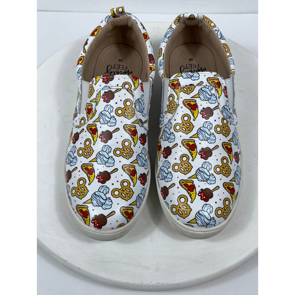 Monkey Feet Disney Mickey Mouse Snack Print Women's Size 38 Slip On Shoe